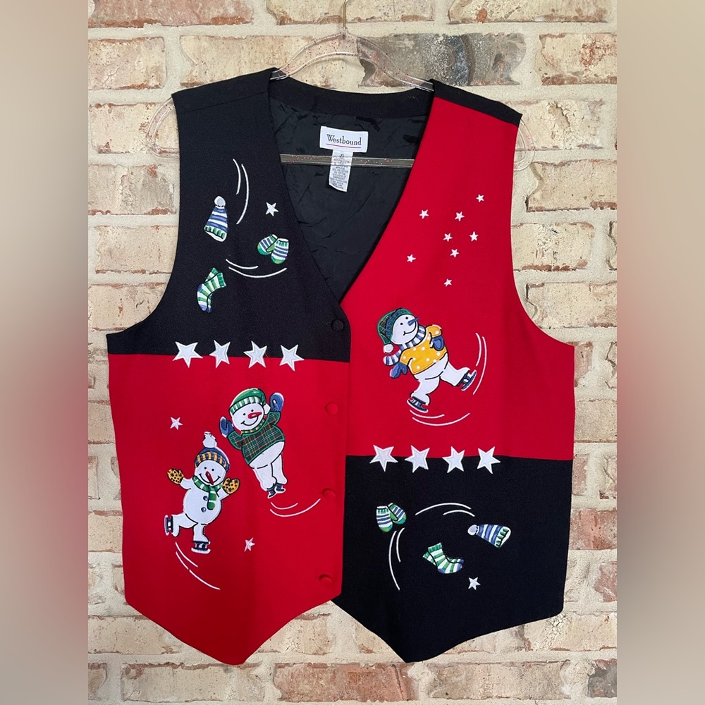 WESTBOUND Snowman Christmas Holiday Vest Women’s Size XL
